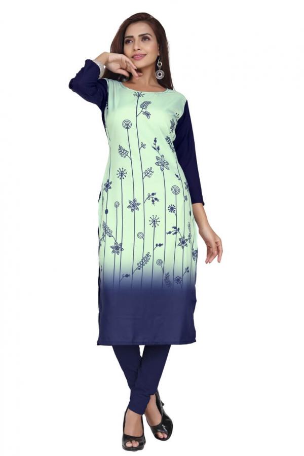 Crepe 5 Fancy Crepe Printed Kurti Catalogue